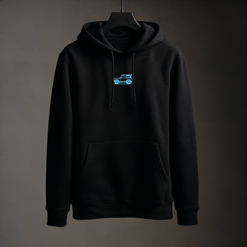 Hoodie, Defender Print_seitlich_IceBlue