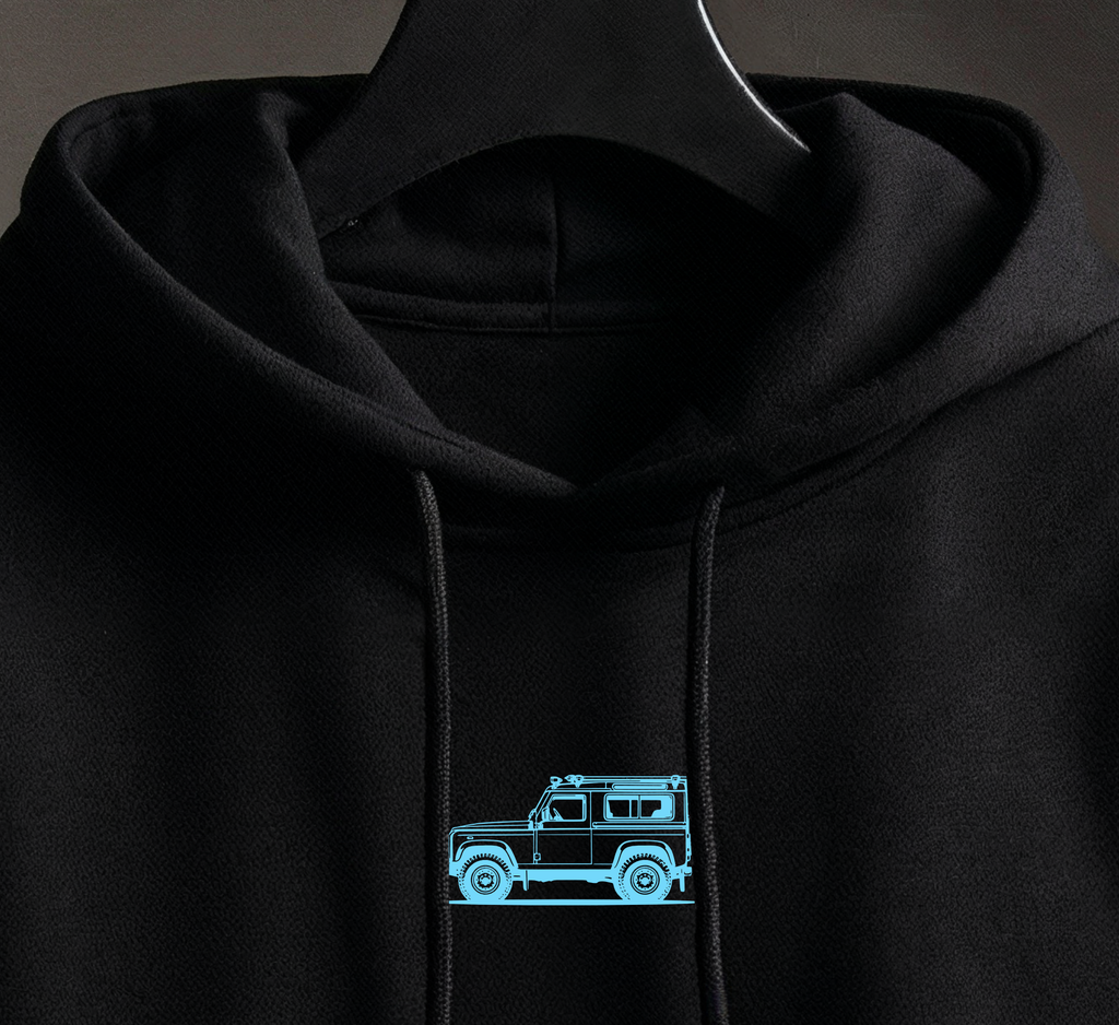 Hoodie, Defender Print_seitlich_IceBlue